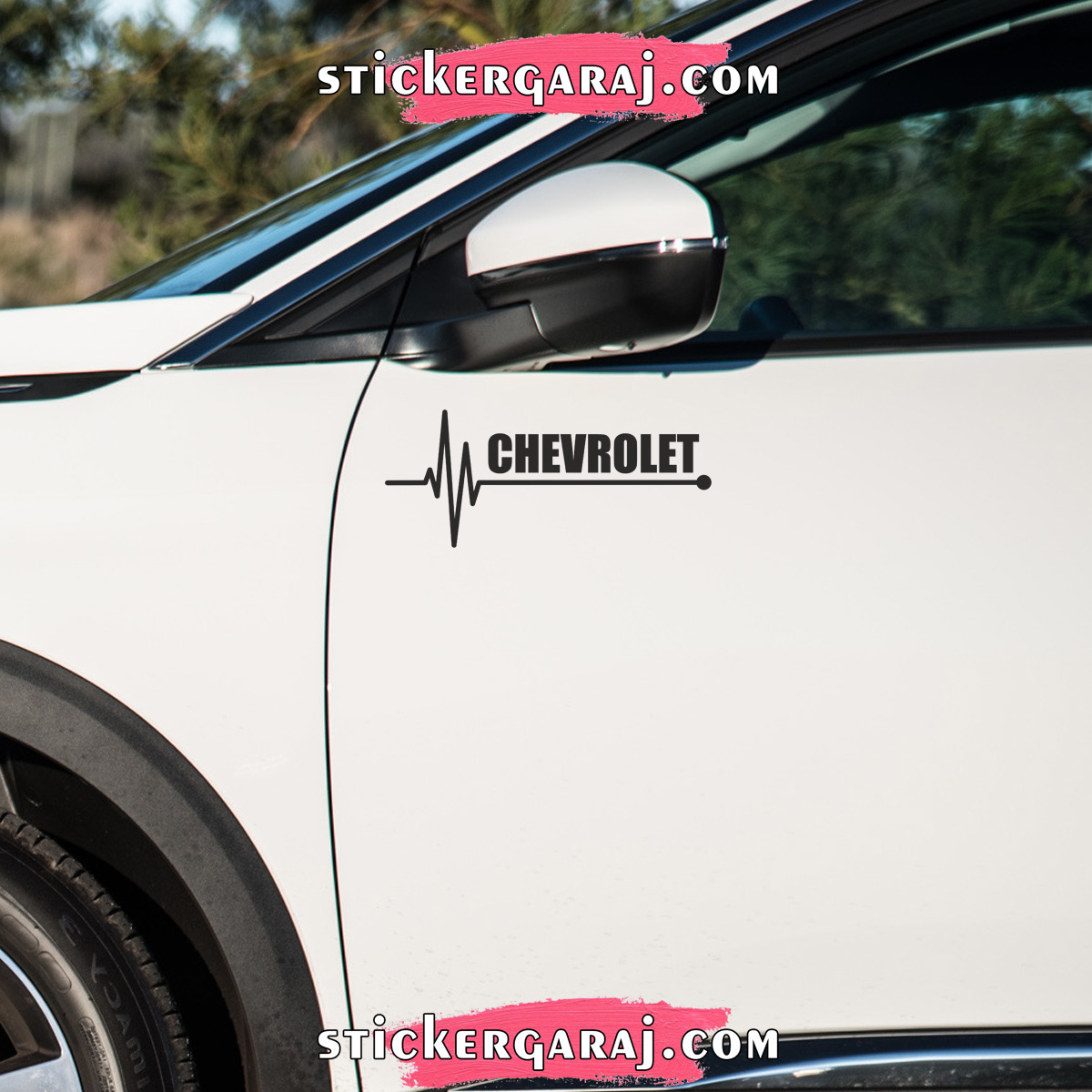 Chevrolet oto sticker - Chevrolet yan ayna altı sticker
