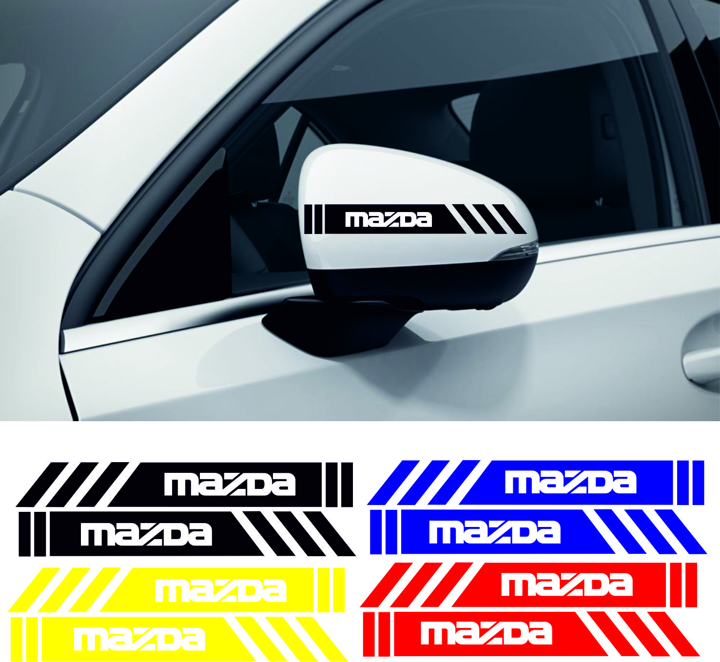 mazda sticker 2 - Mazda yan ayna şerit sticker