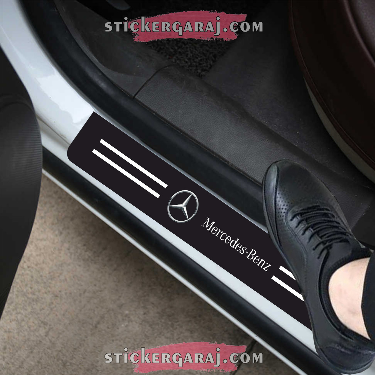 mercedes oto sticker - Mercedes kapı eşiği sticker