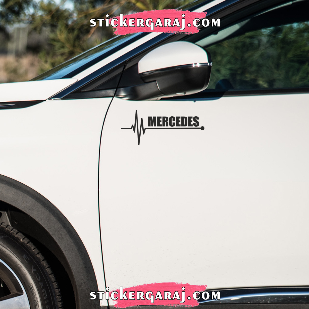 mercedes sticker 1 - Mercedes yan ayna altı sticker