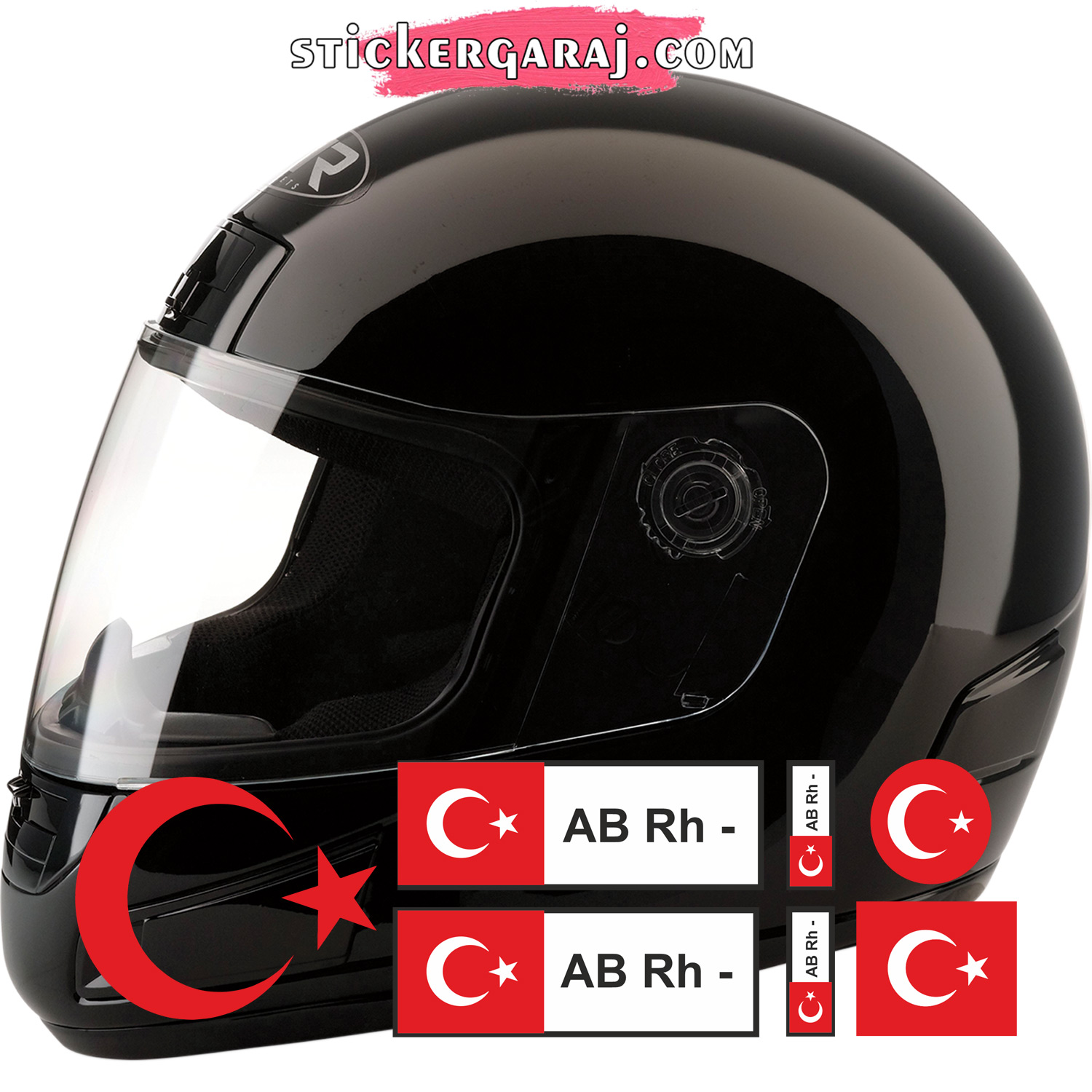 motosikler kask araba oto kan grubu sticker AB Rh 1 1 - Kan grubu AB Rh - Sticker