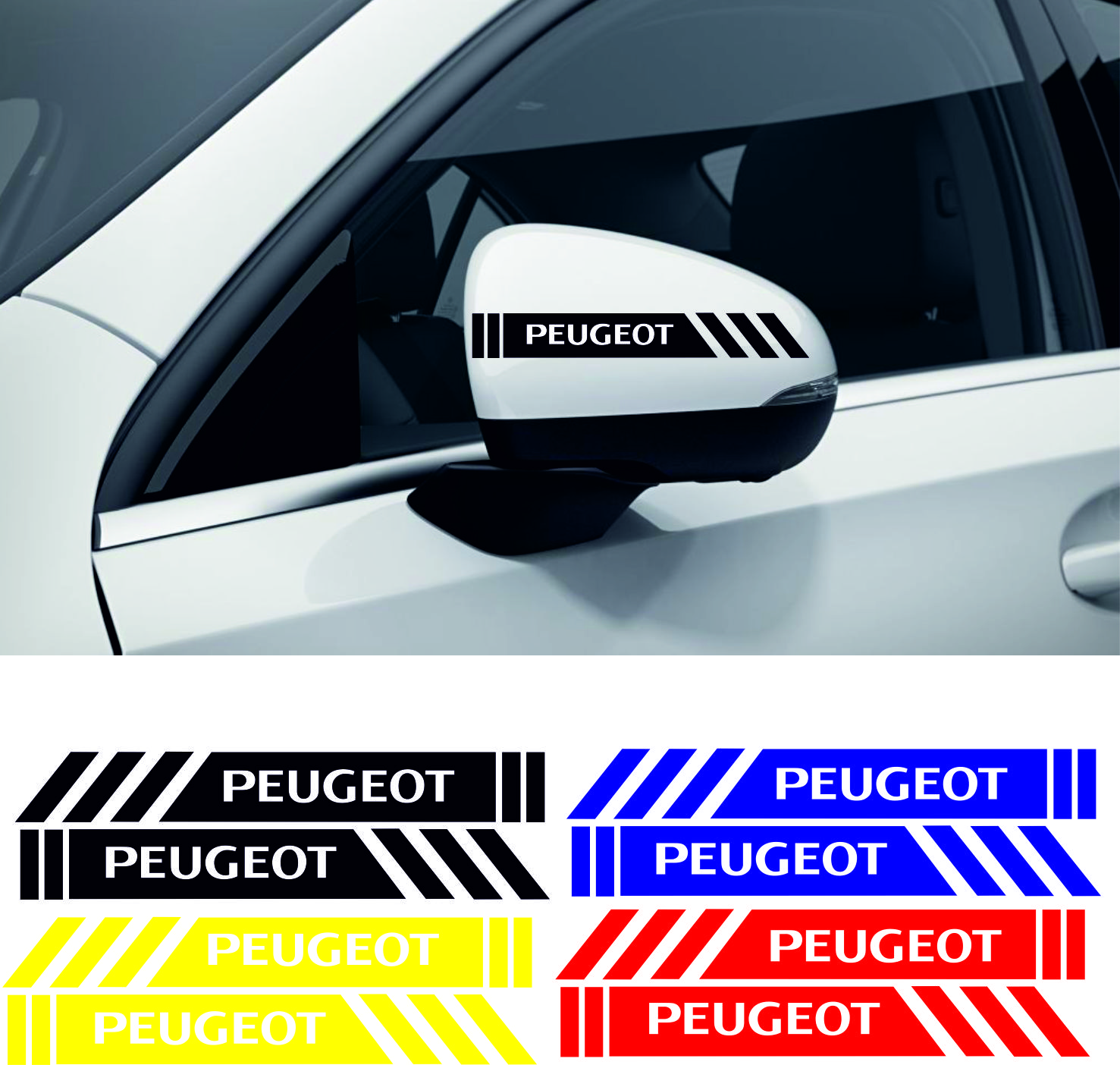 peugeot sticker 2 - Peugeot yan ayna şerit sticker