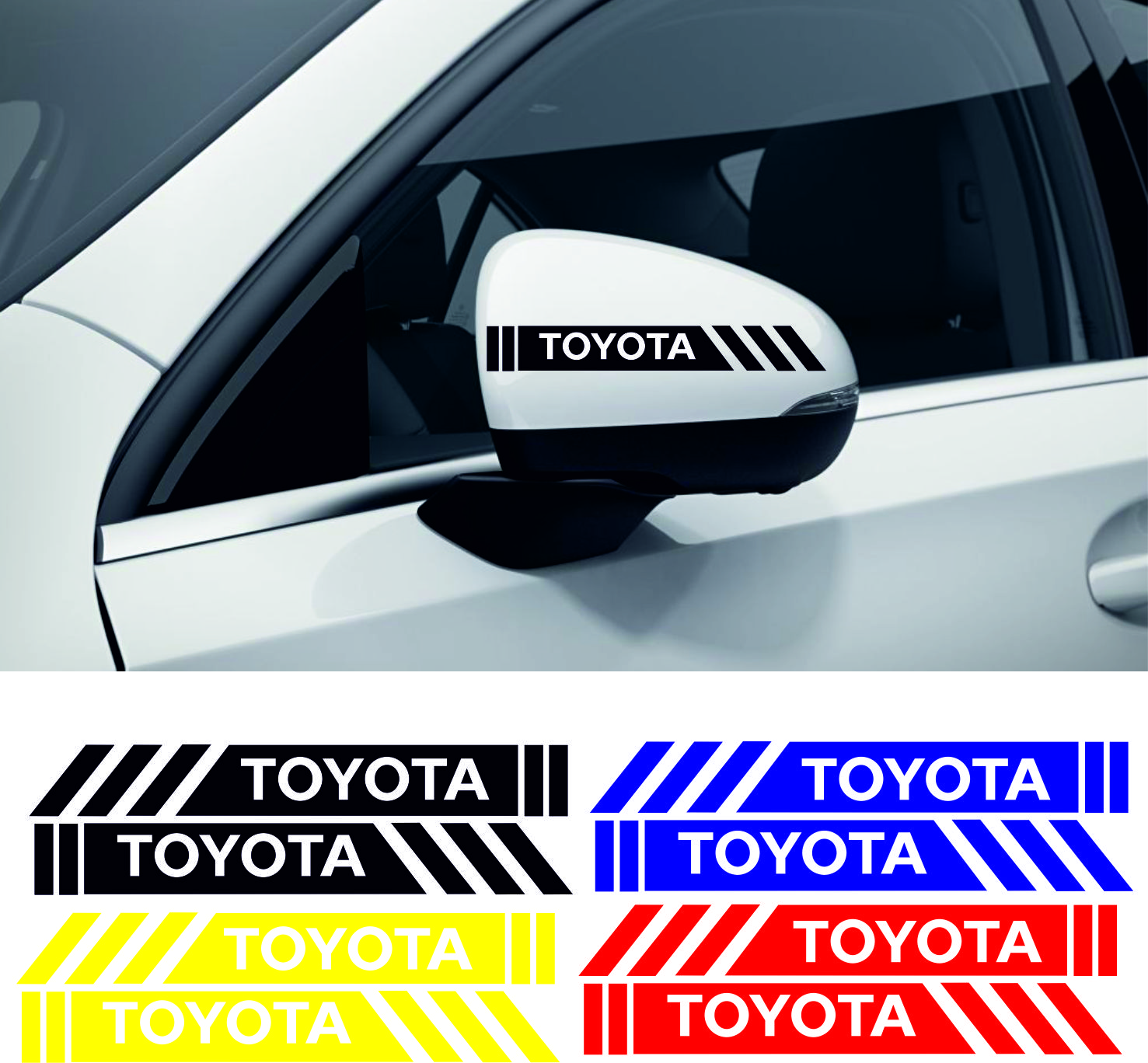 toyota sticker 2 - Toyota yan ayna şerit sticker