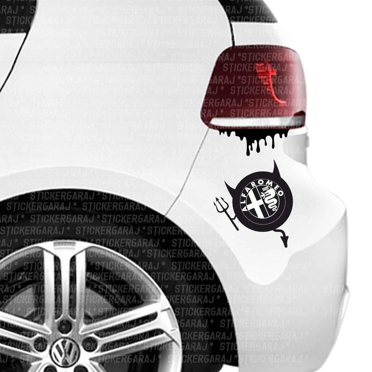 alfa romeo devil sticker - Alfa Romeo devil şeytan sticker