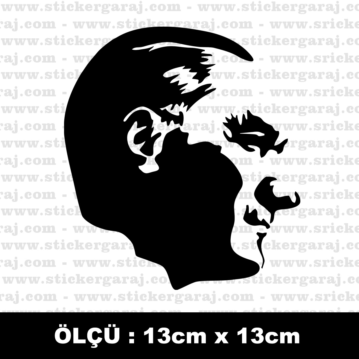 Ataturk siluet sticker - Atatürk silüet sticker