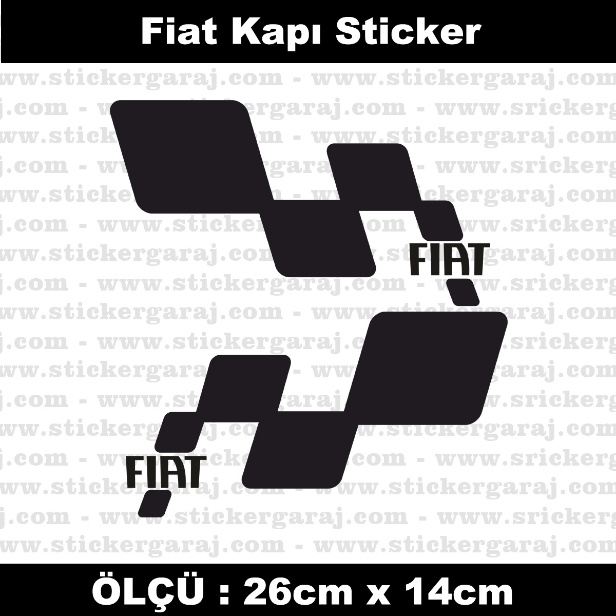 Fiat kapi serit sticker set - Fiat yan kapı şerit sticker 2li