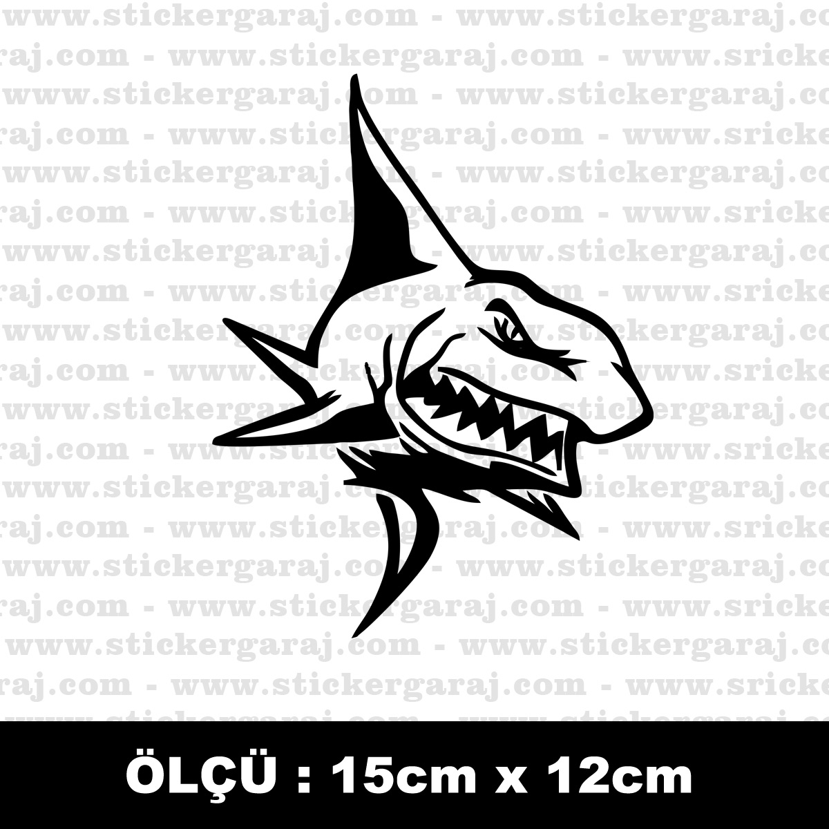 Jaws balik sticker - Jaws balık sticker