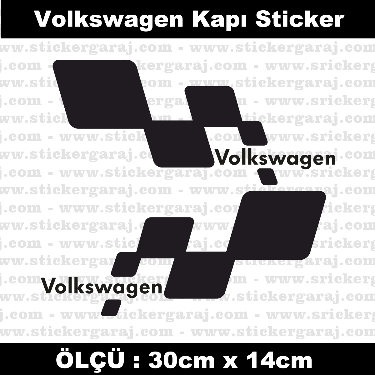 Volkswagen kapi serit sticker set - Volkswagen yan kapı şerit sticker 2li