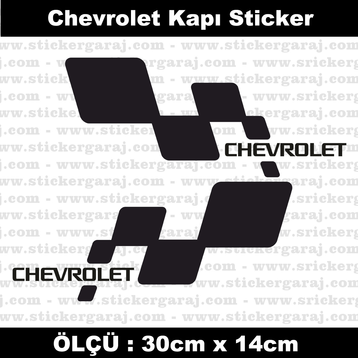 chevrolet yan petek - Chevrolet yan kapı şerit sticker 2li