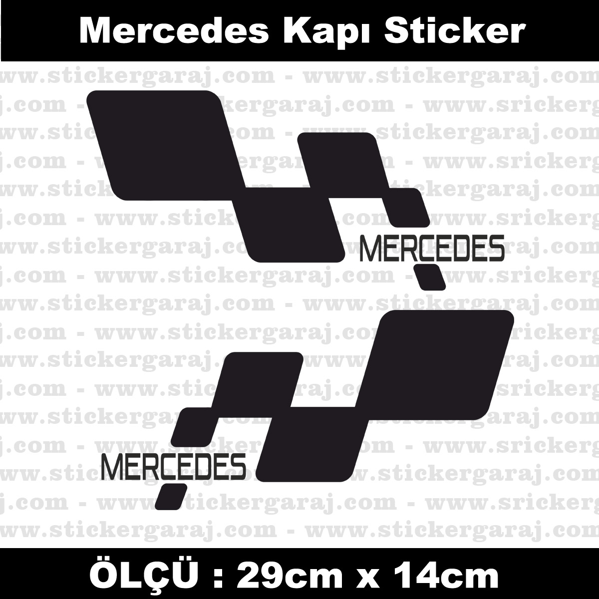 mercede kapi serit sticker set - Mercedes yan kapı şerit sticker 2li