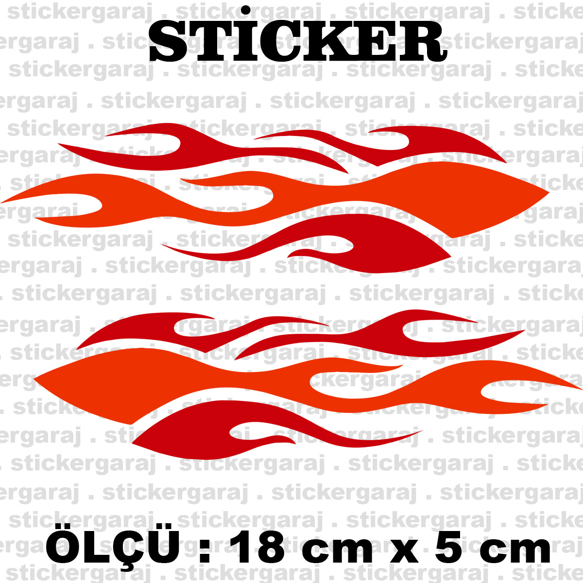 Ateş şerit sticker ates 18 5cm - Ateş şerit sticker