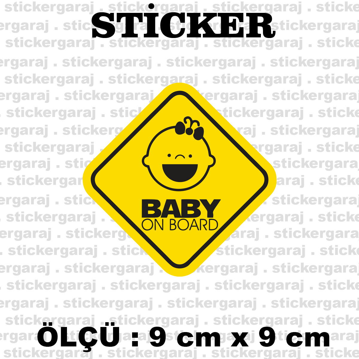 Araba bebek var sticker baby 9cm - Araba bebek var sticker
