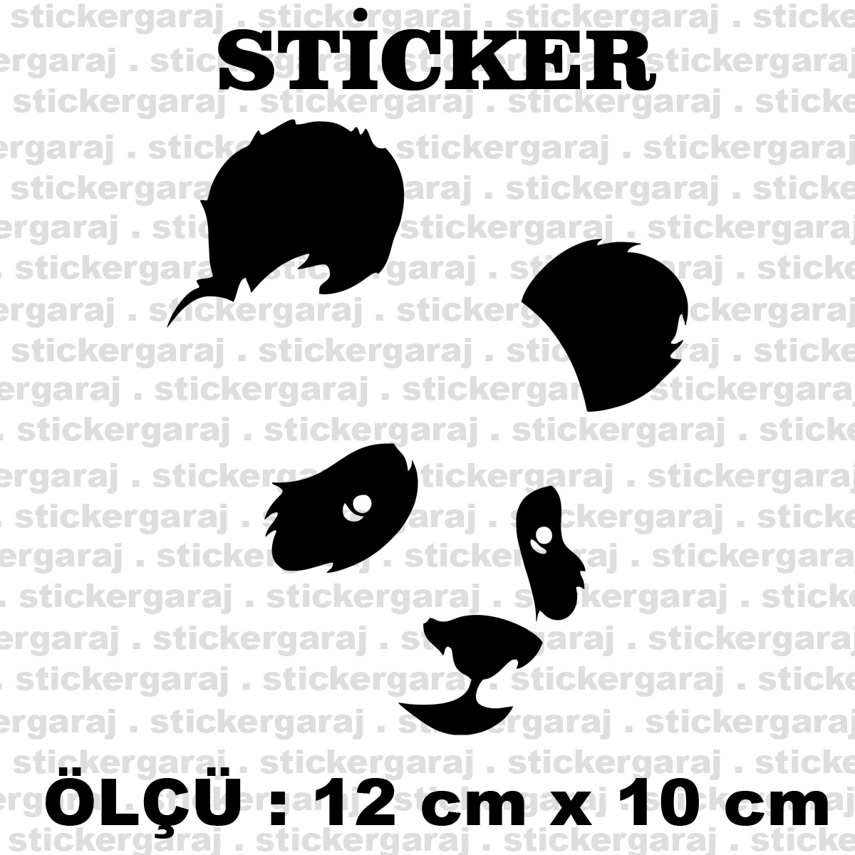 panda 12 10cm - Panda silüet sticker