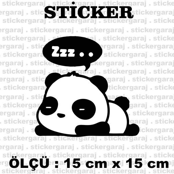 Uykucu panda sticker etiket