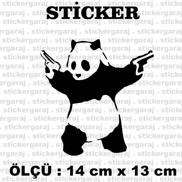 Silahlı psikopat panda sticker