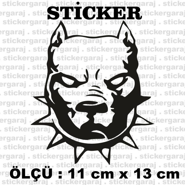 pitbull saldırgan tasmalı köpek sticker