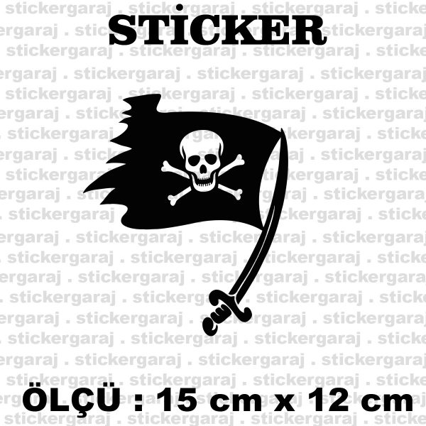 Korsan iskelet kılıç sticker