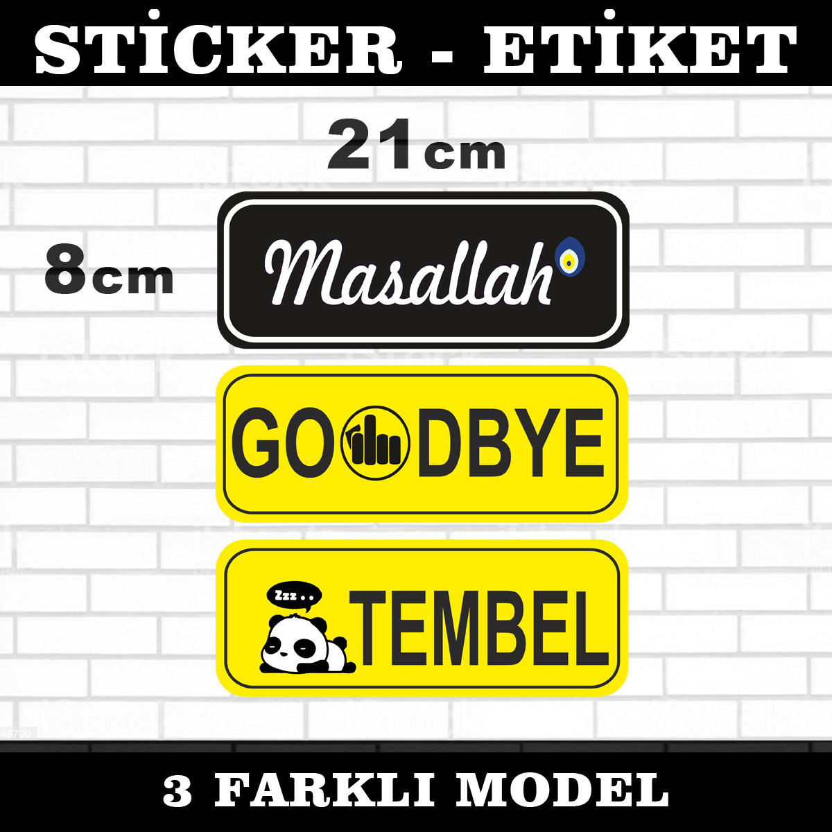 p5 - masallah goodbye tembel - 3lü sticker seti