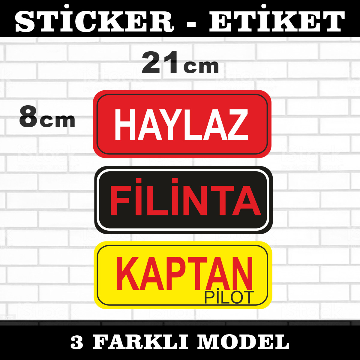 haylaz filinta kaptan pilot p8 - haylaz filinta kaptan pilot - 3lü sticker seti