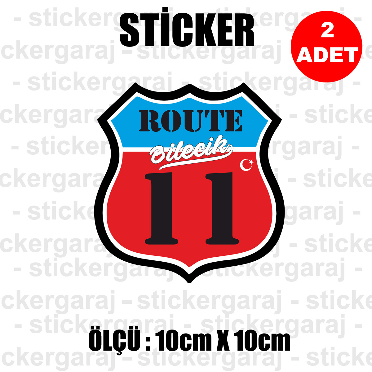 11 BILECIK - 11 Bilecik Rota İl Kodu Sticker