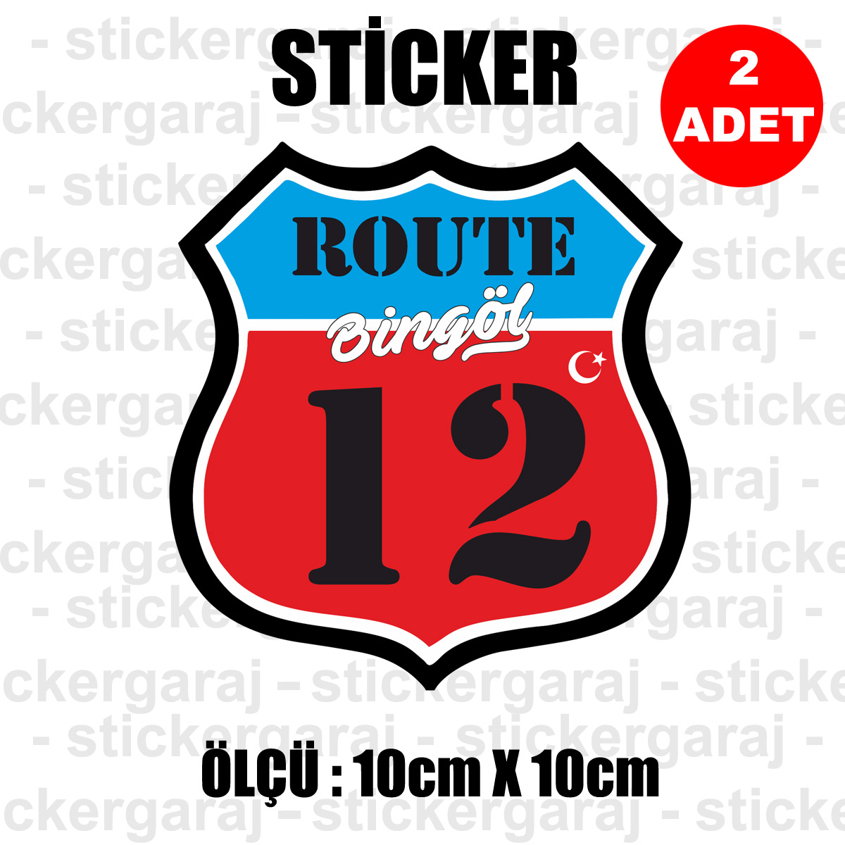 12 BINGOL - 12 Bingöl Rota İl Kodu Sticker
