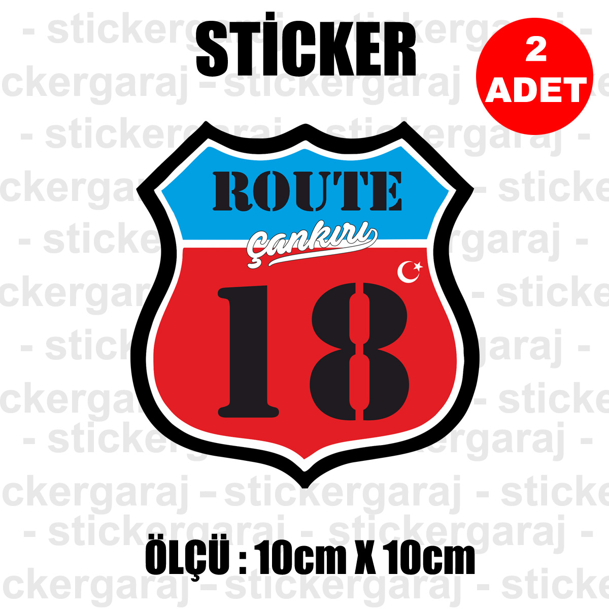 18 CANKIRI - 18 Çankırı Rota İl Kodu Sticker