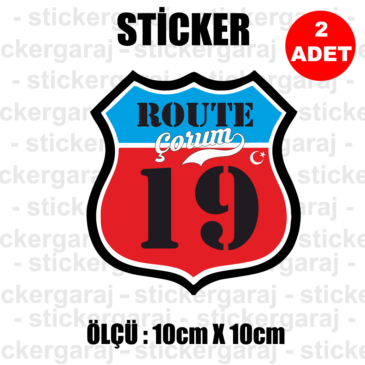 19 corum - 19 Çorum Rota İl Kodu Sticker