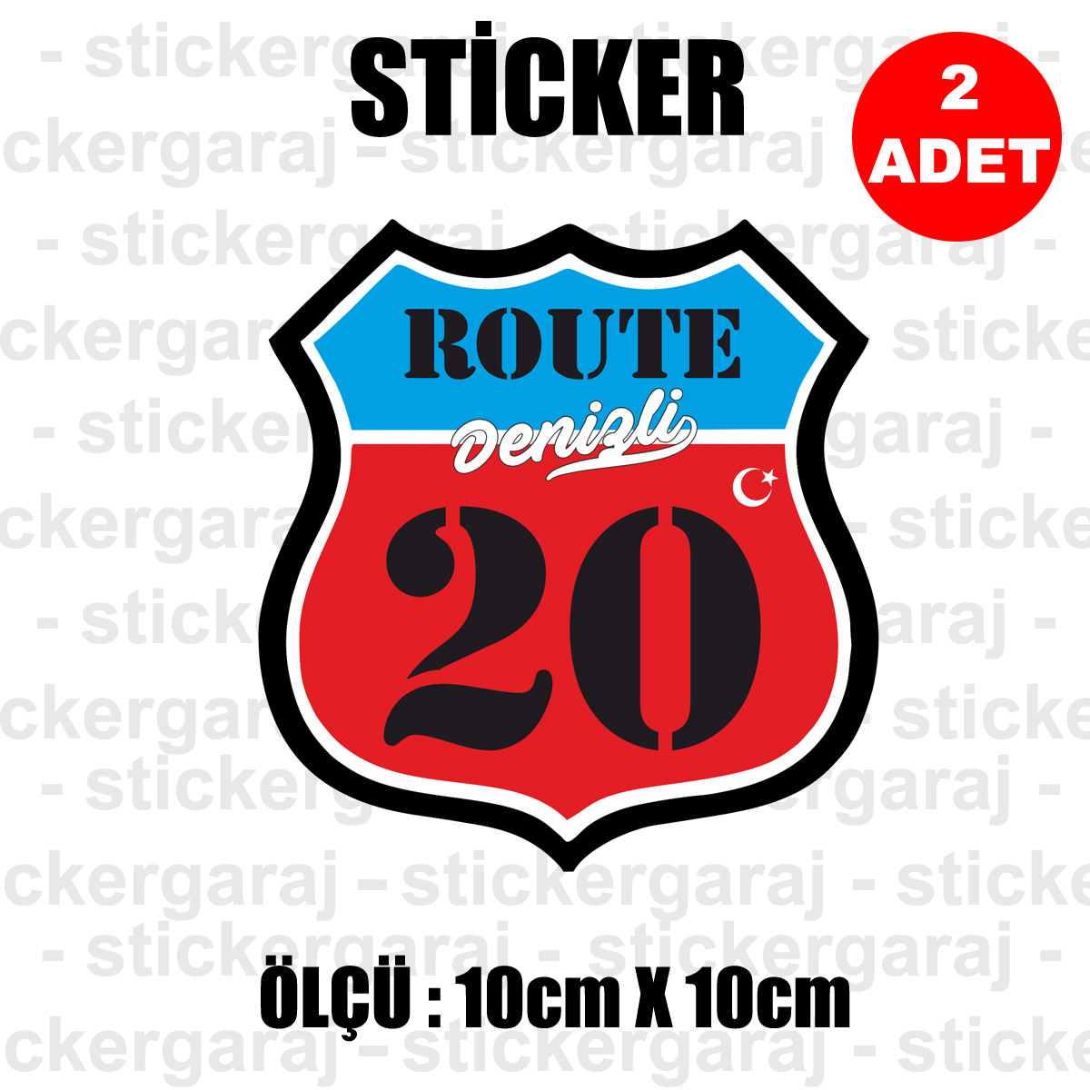 20 DENIZLI - 20 Denizli Rota İl Kodu Sticker