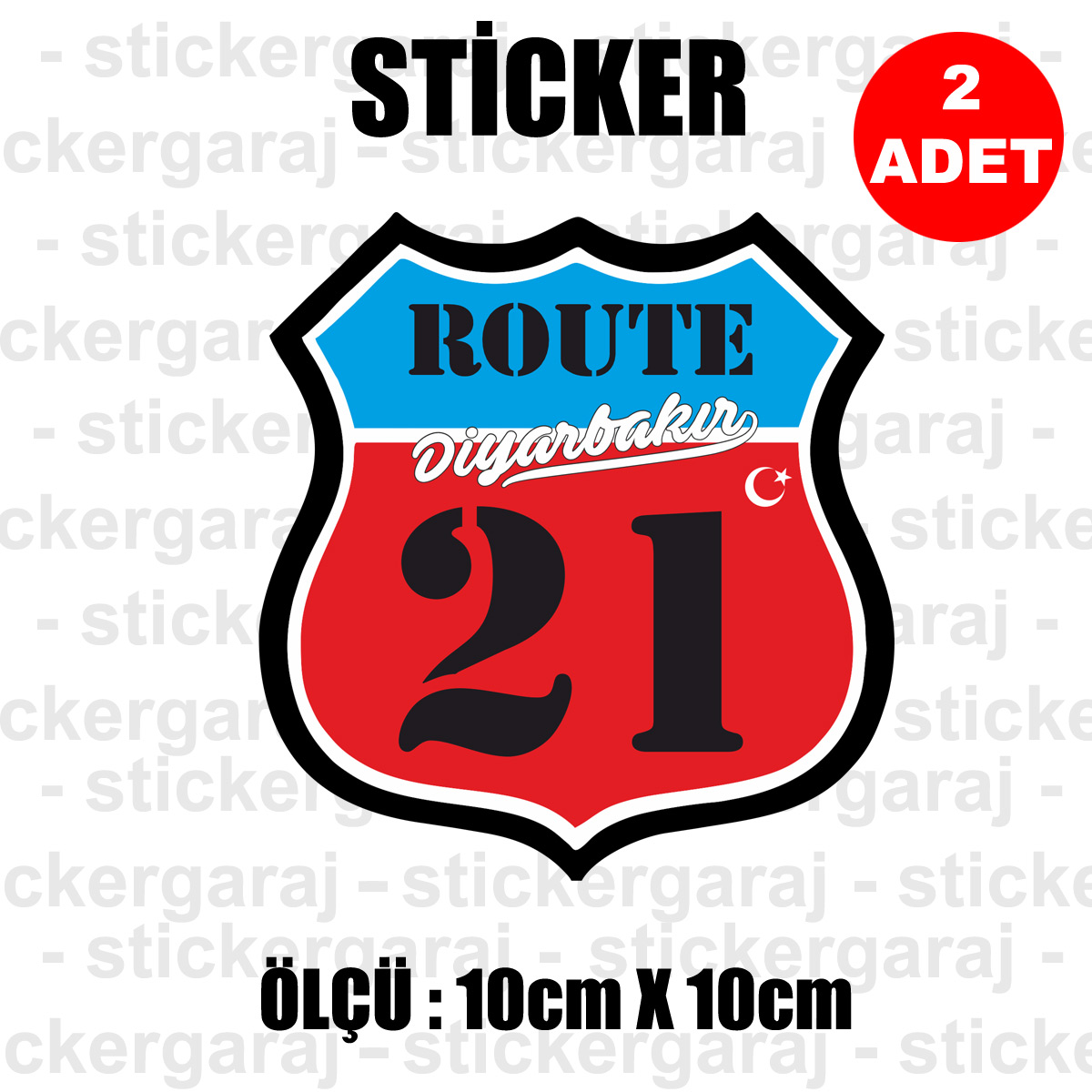 21 DIYARBAKIR - 21 Diyarbakır Rota İl Kodu Sticker