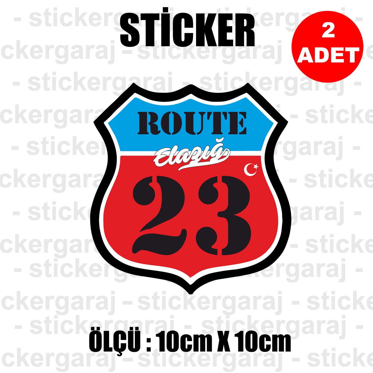 23 ELAZIG - 23 Elazığ Rota İl Kodu Sticker