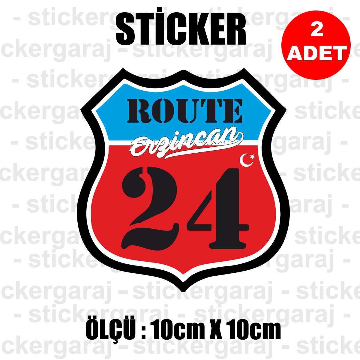 24 ERZINCAN - 24 Erzincan Rota İl Kodu Sticker
