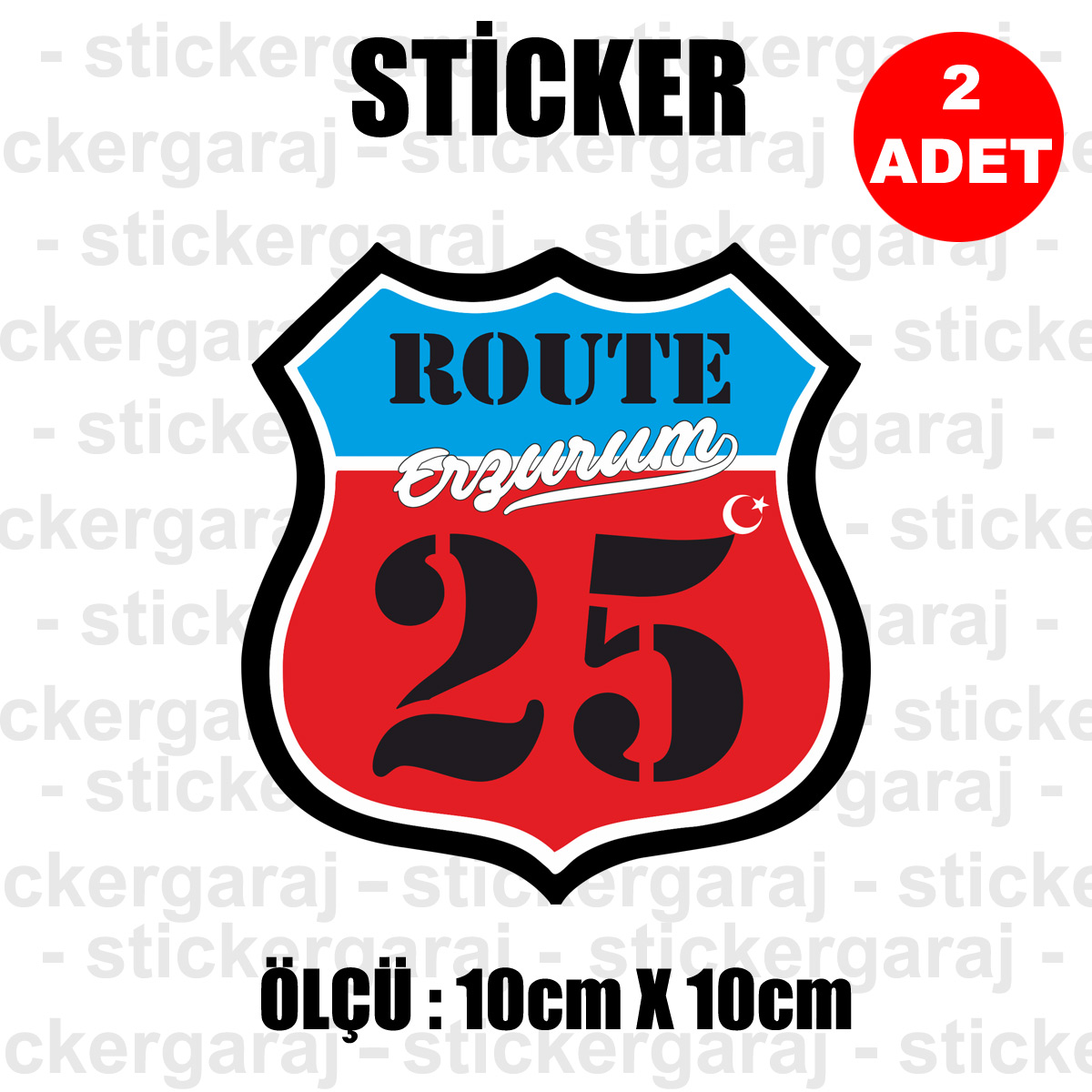 25 ERZURUM - 25 erzurum Rota İl Kodu Sticker