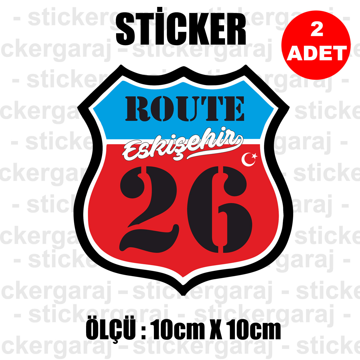26 ESKISEHIR - 26 Eskişehir Rota İl Kodu Sticker