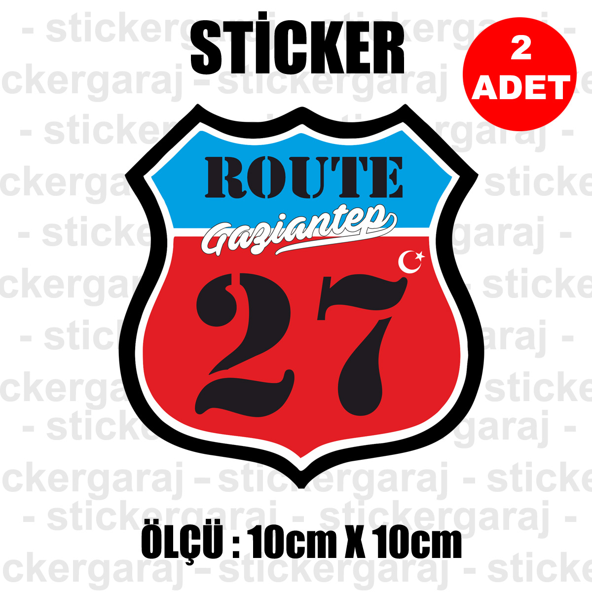 27 GAZIANTEP - 27 Gaziantep Rota İl Kodu Sticker