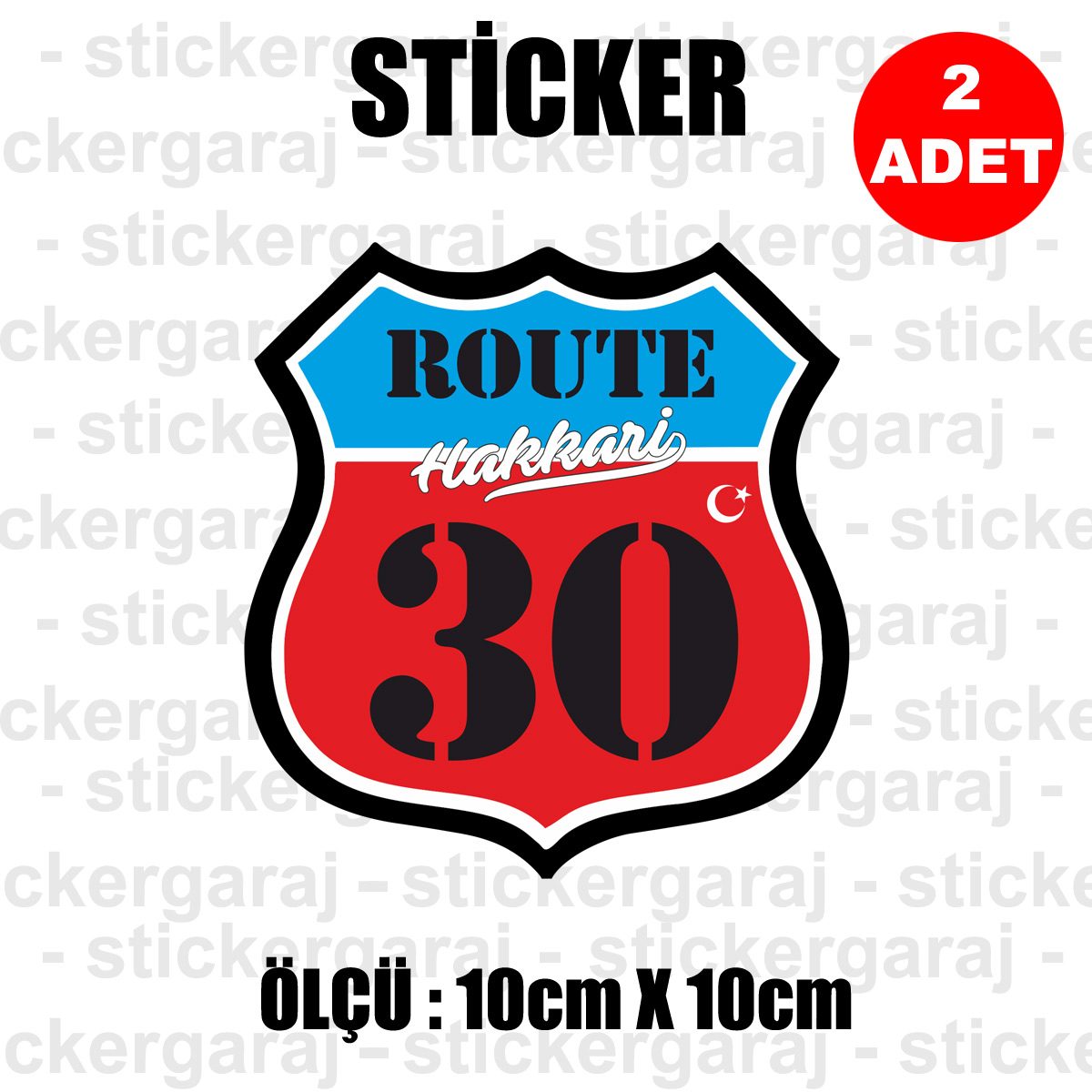 30 HAKKARI - 30 Hakkari Rota İl Kodu Sticker
