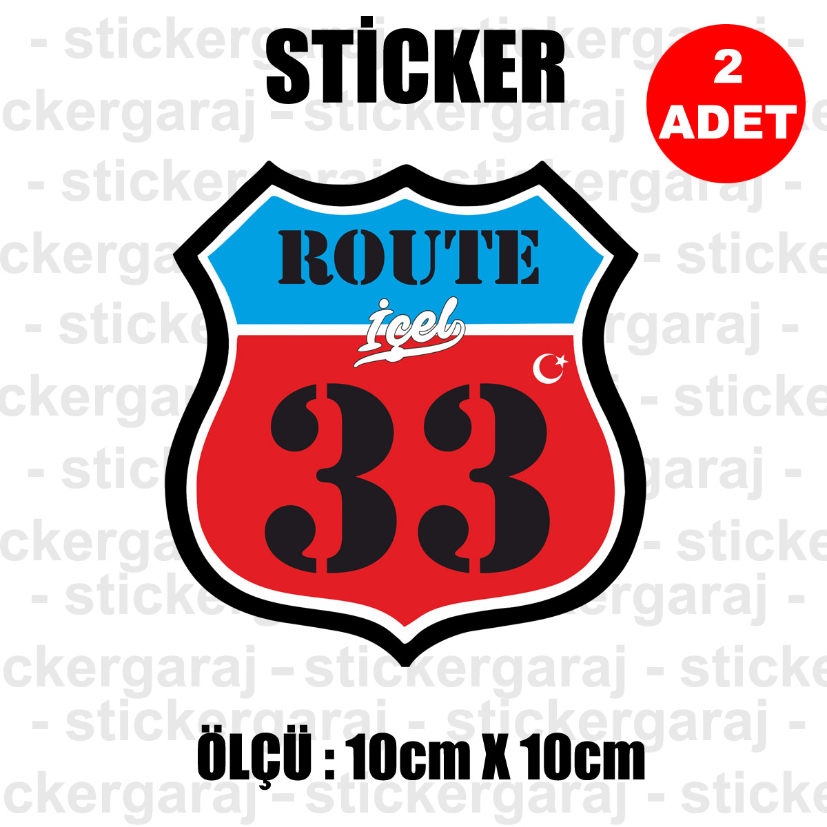 33 ICEL - 33 içel Rota İl Kodu Sticker