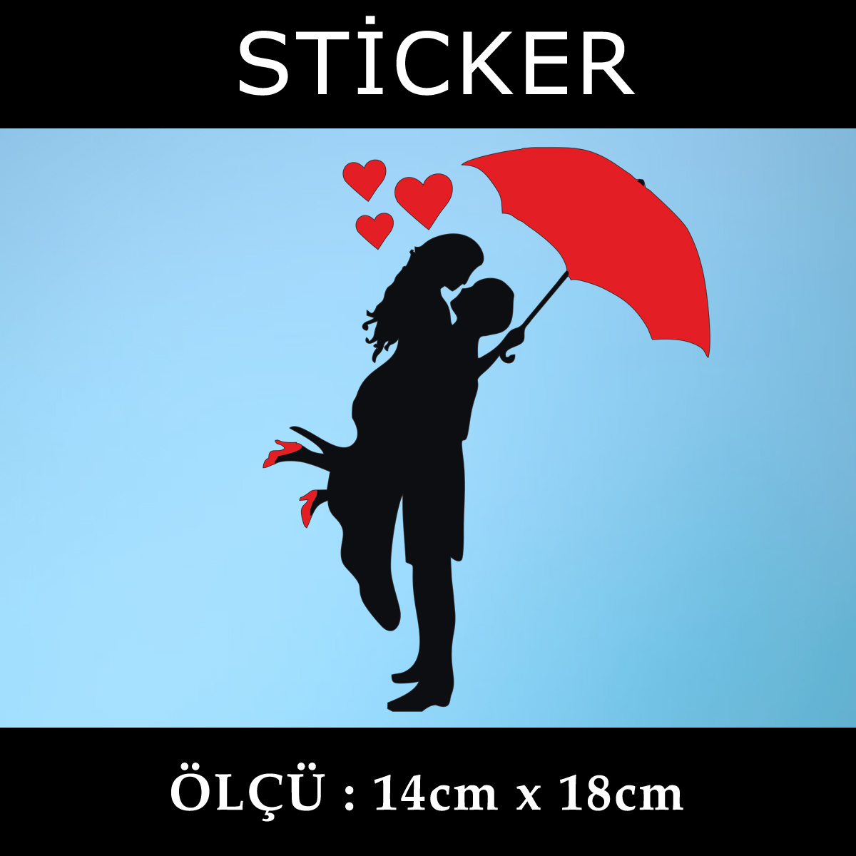 kadin - Kadın erkek şemsiyeli sticker