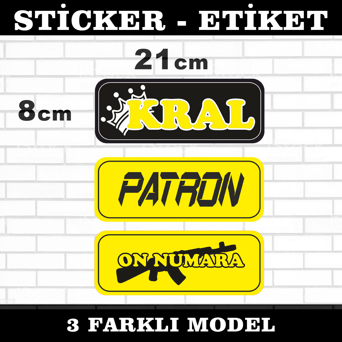 p22 - kral patron on numara - 3lü sticker seti