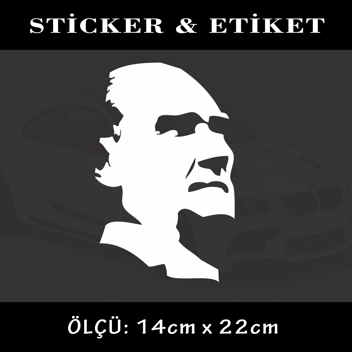 ATA - M. kemal Atatürk silüet portre sticker